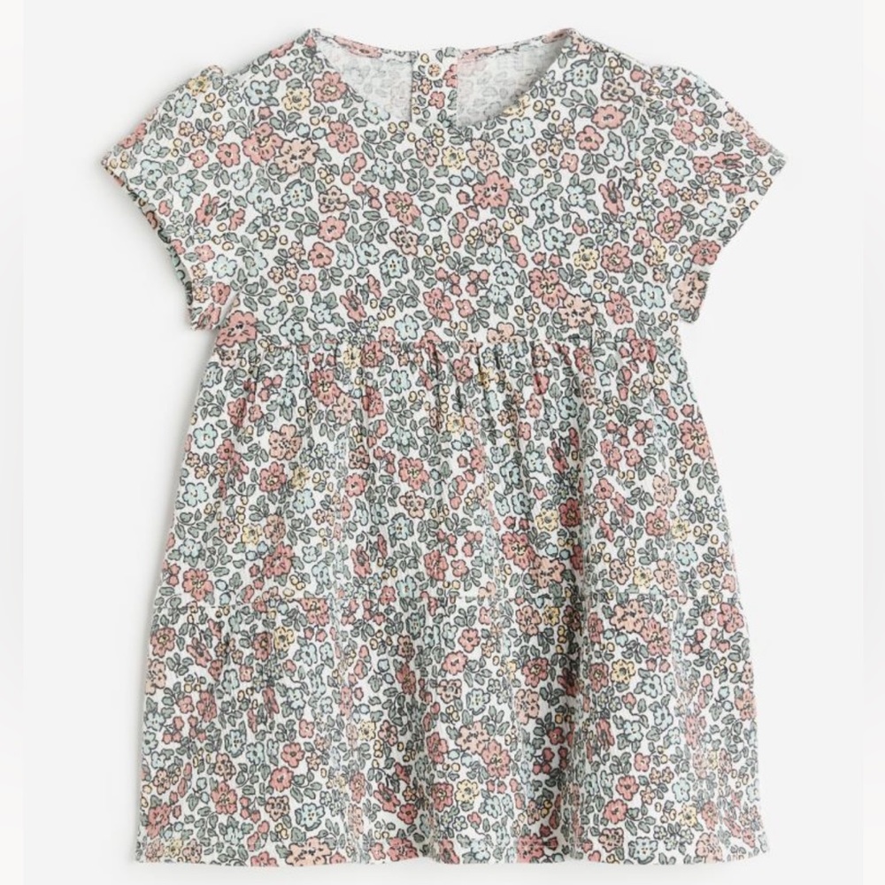 H&M Baby Textured Floral Jersey Dress